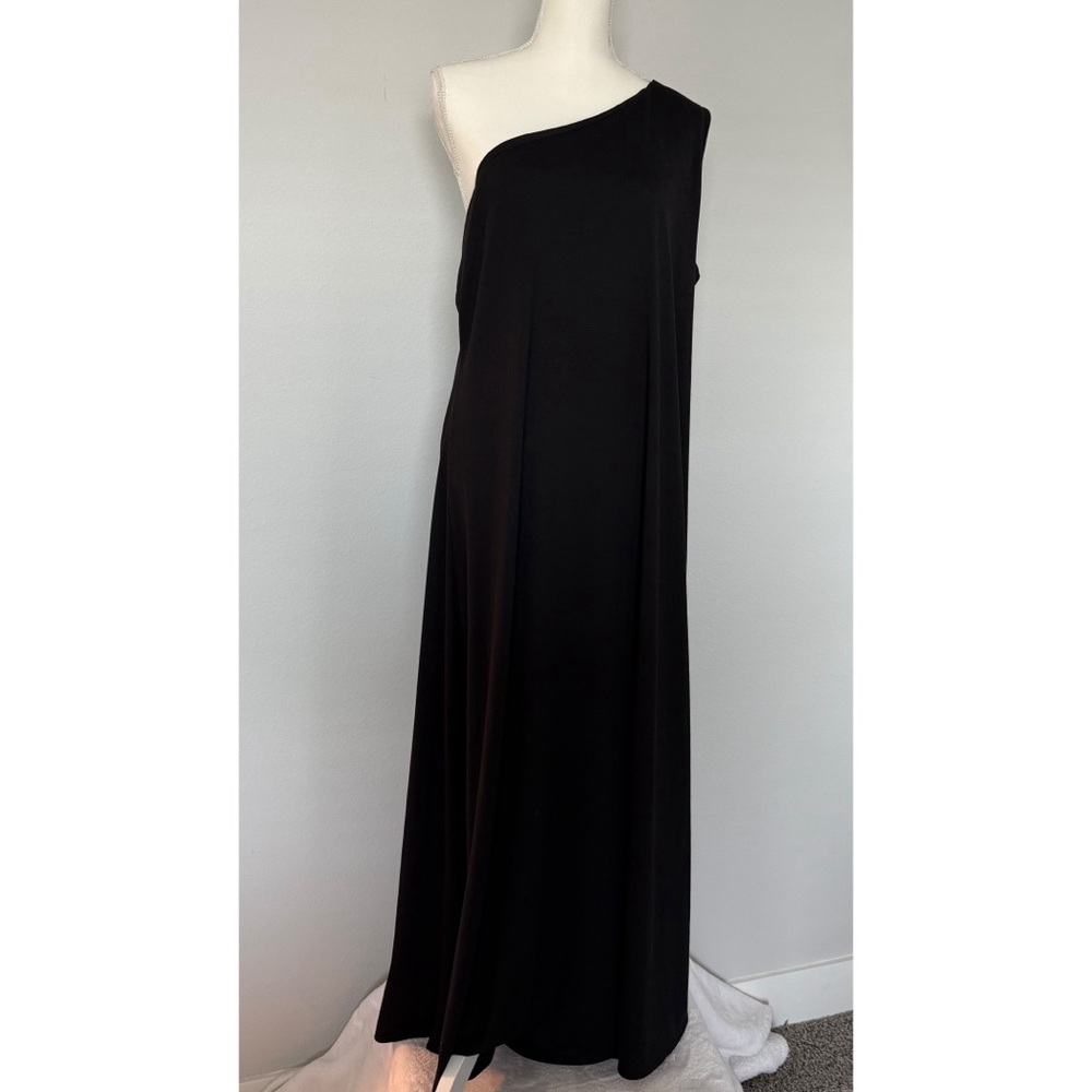 CATO- Elegant Black One-Shoulder Dress XLI